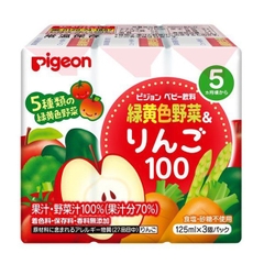 Nước ép Pigeon vị táo và cà rốt cho bé từ 5 tháng tuổi 125ml x 3 hộp