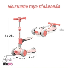 Xe scooter Umoo 2 trong 1 - Hồng