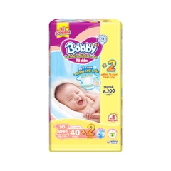 Bỉm - Tã dán Bobby size Newborn 40 miếng (dưới 5kg) - (giao bao bì ngẫu nhiên)