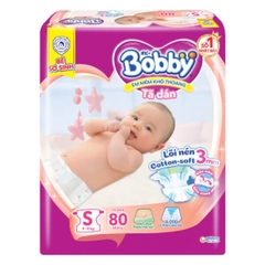 Bỉm - Tã dán Bobby size S 80 miếng (4-8kg) - (giao bao bì ngẫu nhiên)