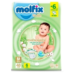 Bỉm - Tã dán Molfix thiên nhiên size M 48 miếng (6-11kg) - (giao bao bì ngẫu nhiên)