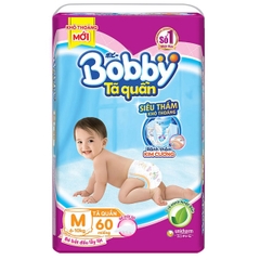Bỉm - tã quần Bobby size M 60 miếng (6-11kg) - (giao bao bì ngẫu nhiên)