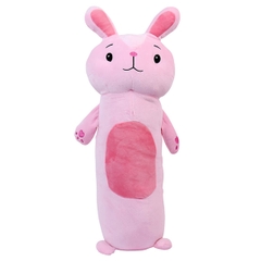 Thú nhồi bông gối ôm thỏ hồng 4 chiều 60 x 20cm