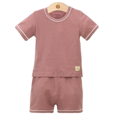 Bộ UalaRogo 18-24M cộc tay vải tăm - Tím