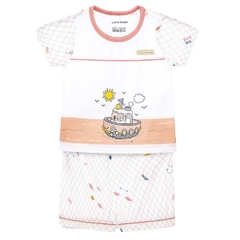 Bộ UalaRogo 6-9M cộc tay in hình 2056 - Hồng