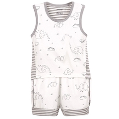 Bộ ba lỗ họa tiết Uala 2071 36M - Xám trắng