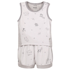 Bộ UalaRogo 18-24M ba lỗ họa tiết 2071 - Xám