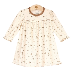 Váy Uala bé gái vải tăm 3981 18-24M - Nâu