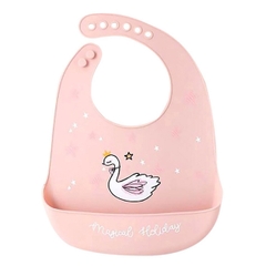 Yếm ăn dặm silicone có máng Pomo (giao màu ngẫu nhiên)