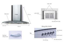 Máy hút mùi kính cong Sunhouse Mama MM6719-70