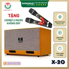 Loa Karaoke Xách Tay Nanomax X-20 Bass Đôi 20cm 450w