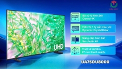 Smart Tivi Crystal UHD Samsung 4K 75 inch UA75DU8000