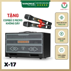 Loa Karaoke Xách Tay Nanomax X-17 Bass Đôi 16cm 320w