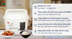 Nồi cơm điện tử Toshiba 1.8 lít RC-18DR5UVN