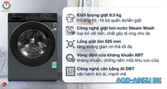 Máy giặt Aqua Inverter 9.5 kg AQD-A952J BK