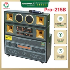 Loa Karaoke Nanomax PRO-215B Bass Đôi 40cm Công Suất 2200w