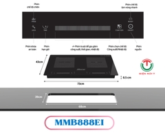 BẾP ĐÔI ĐIỆN TỪ HỒNG NGOẠI SUNHOUSE MAMA MMB888EI