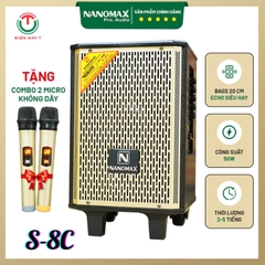 Loa Kéo Mini Nanomax S-8C Bass 20cm 50w Karaoke Bluetooth