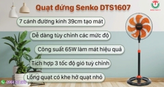 Quạt đứng Senko DTS1607 Đen cam