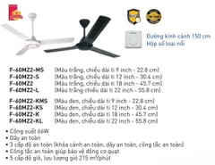 Quạt trần Panasonic 3 cánh F-60MZ2 66W