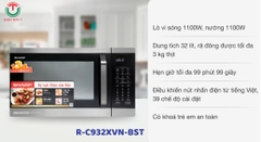 Lò vi sóng có nướng Sharp R-C932XVN-BST 32 lít