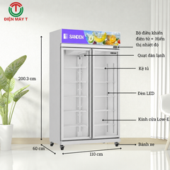 Tủ mát 2 cánh Sanden 765 Lít YPC-1100