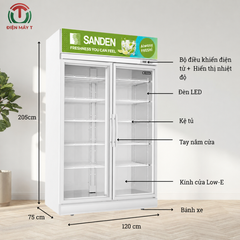 Tủ mát 2 cánh Sanden 1100 Lít SPM-1200C