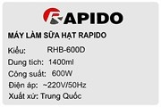 Máy làm sữa hạt Rapido RHB-600D
