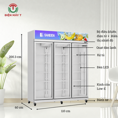 Tủ mát 3 cánh Sanden 1160 Lít YPC-1650