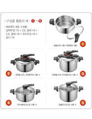 Bộ nồi áp suất Inox IH 3 trong 1 POONGNYUN VGPC2-SET (3.5L/5.5L)