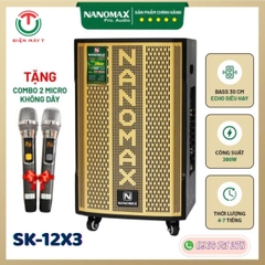 Loa Kéo Nanomax SK-12X3 Bass 30cm 380w Karaoke Bluetooth