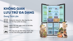 Tủ lạnh Aqua Inverter 529 lít AQR-M600XA(GB)