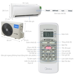 Máy lạnh Midea Inverter 1 HP MSAFA-10CRDN8
