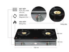 Bếp gas đôi Rinnai RV-8711(GL-B)/(GL-Sp) - Hàng chính hãng