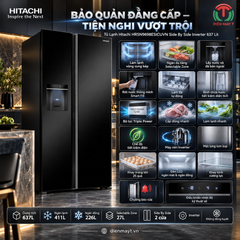 Tủ Lạnh Hitachi HRSN9698ESICUVN Side By Side Inverter 637 Lít