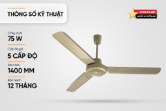 QUẠT TRẦN 3 CÁNH SUNHOUSE SHD7659GY