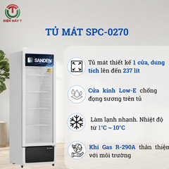 Tủ mát 1 Cánh Sanden 237 Lít SPC-0270