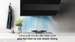 Máy hút mùi kính vát Midea 90J18 - Hàng chính hãng