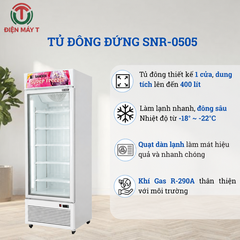 Tủ Đông Đứng Cửa Kính Sanden 400 Lít SNR-0505