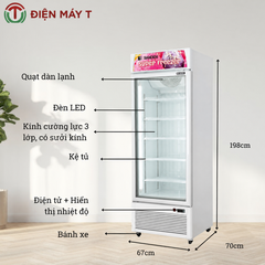 Tủ Đông Đứng Cửa Kính Sanden 400 Lít SNR-0505
