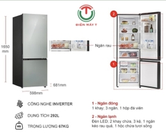 Tủ lạnh Aqua Inverter 292 lít AQR-B350MA(GM)