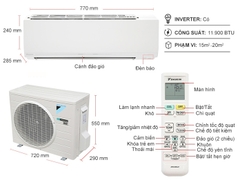Máy lạnh Daikin Inverter 1.5 Hp (1.5 Ngựa) FTKC35UAVMV