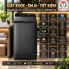 Máy giặt cửa trên Hitachi Inverter 15kg LTL 15MVW0T GG
