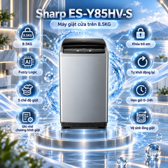 Máy giặt Sharp 8,5Kg ES-Y85HV-S