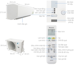 Máy lạnh Daikin Inverter 2.0Hp ( 2.0 Ngựa) FTKC50UVMV