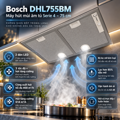 Máy hút mùi âm tủ Bosch DHL755BM