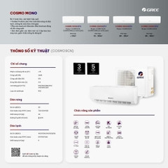 Điều hòa Gree 1 chiều 9000BTU COSMO09CN ( mono )