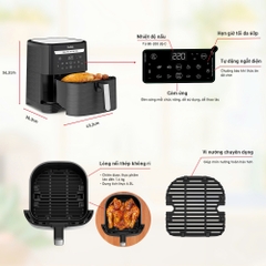 Nồi chiên không dầu Tefal 2in1 Easy Fry & Grill 6.5L XXL EY801815 _ Hàng chính hãng