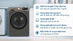 Máy giặt sấy LG AI DD Inverter FV1414H3BA - Giặt 14 kg - Sấy 8 kg