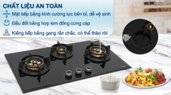 Bếp ga âm 3 vùng nấu Hafele HC-G783B